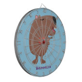 かわいい歌カピバラukulele漫画イラストレーション ダーツボード (正面左)