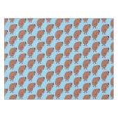 かわいい歌カピバラukulele漫画イラストレーション テーブルクロス (正面(横))