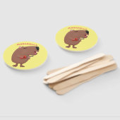 かわいい歌カピバラukulele漫画イラストレーション ハンドファン (組立なし)