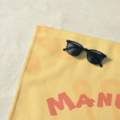 かわいい歌カピバラukulele漫画イラストレーション ビーチタオル (インサイチュ)