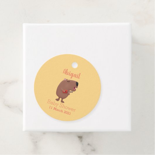 かわいい歌カピバラukulele漫画イラストレーション フェイバータグ (インサイチュ)