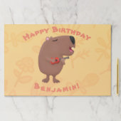 かわいい歌カピバラukulele漫画イラストレーション ペーパーパッド (インサイチュ)