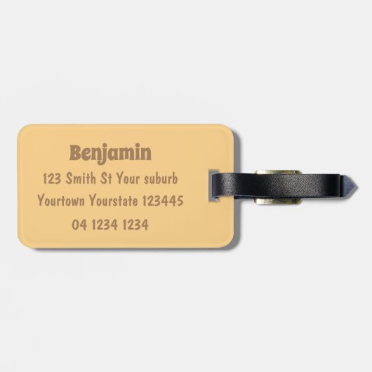 かわいい歌カピバラukulele漫画イラストレーション ラゲッジタグ (裏面横)