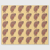 かわいい歌カピバラukulele漫画イラストレーション ラッピングペーパー (フラット)