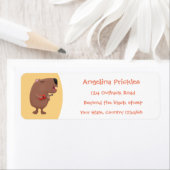 かわいい歌カピバラukulele漫画イラストレーション ラベル (インサイチュ)