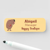 かわいい歌カピバラukulele漫画イラストレーション 名札 (インサイチュ)