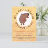 かわいい歌カピバラukulele漫画イラストレーション 招待状 (スタンド正面)