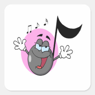かわいい歌声ミュージカルの漫画のキャラクター スクエアシール
