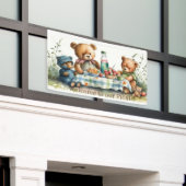 かわいい歓迎のピクニックベアーズ 横断幕 (ビルの外側)