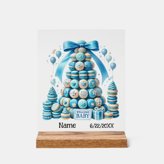 かわいい歓迎男の赤ちゃん アクリルサイン (正面)