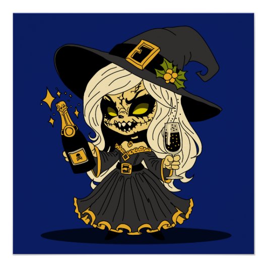 かわいい正月の魔女 ポスター (正面)