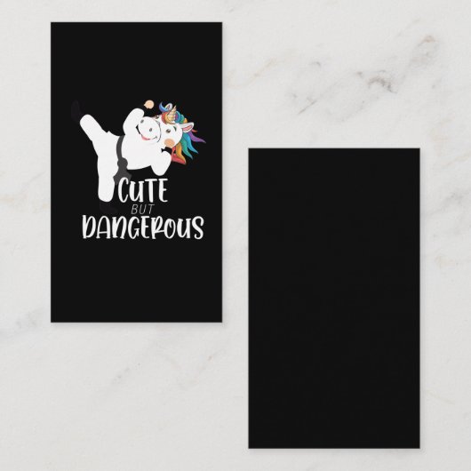 かわいい武術芸術危険一角獣空手 名刺 (正面/裏面)