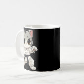 かわいい武道猫空手黒帯面白い コーヒーマグカップ (正面左)