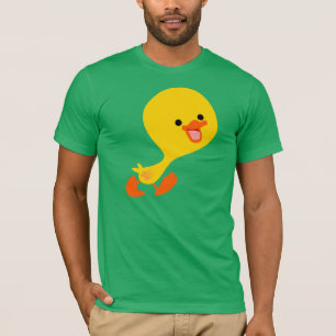 かわいい歩くの漫画の子ガモのTシャツ Tシャツ