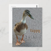 かわいい歩くアヒル客。お誕生日ポストカード ポストカード (正面/裏面)