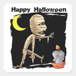 かわいい歩くゾンビキッズハロウィーン スクエアシール