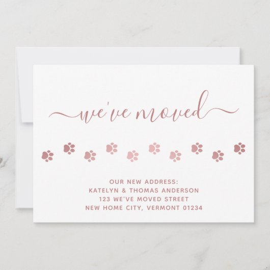 かわいい歩くポープリントバラ金ゴールドポーズムービング 案内状 (正面)