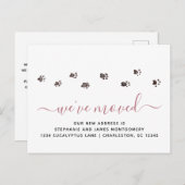 かわいい歩くポープリントバラ金ゴールド移動 案内ポストカード (正面/裏面)