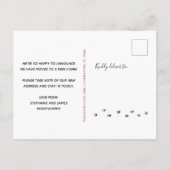 かわいい歩くポープリントバラ金ゴールド移動 案内ポストカード (裏面)