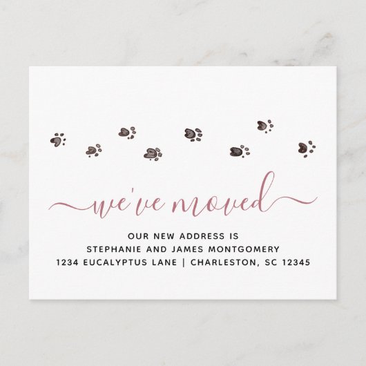 かわいい歩くポープリントバラ金ゴールド移動 案内ポストカード (正面)