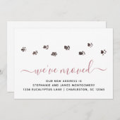 かわいい歩くポープリントバラ金ゴールド移動 案内状 (正面/裏面)