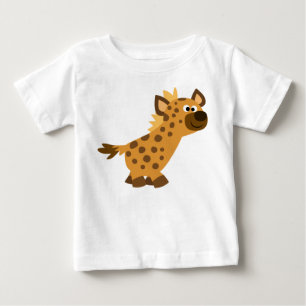 かわいい歩くマンガハイエナベビーTシャツ ベビーTシャツ