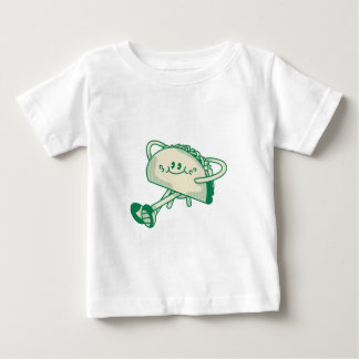 かわいい歩く緑のタコマスコットキャラクター ベビーTシャツ