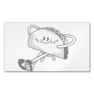 かわいい歩く緑のタコマスコットキャラクター マグネット名刺