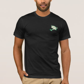 かわいい歩く緑のタコマスコットキャラクター Tシャツ