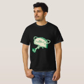 かわいい歩く緑のタコマスコットキャラクター Tシャツ (正面フル)