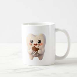 かわいい歯がチョコを食べる かわいい デンタルマグ コーヒーマグカップ