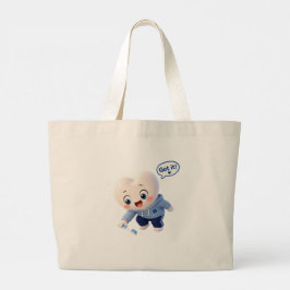 かわいい歯のキャラクターがイイね!デンタルハイジエニスト用トート ラージトートバッグ
