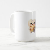 かわいい歯のキャラクター コーヒー好き コーヒーマグカップ (正面左)