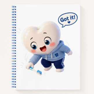 かわいい歯のキャラクター「了解!」歯科衛生士ノート ノートブック