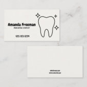 かわいい歯のラインアート 小児歯科 予約カード (正面/裏面)