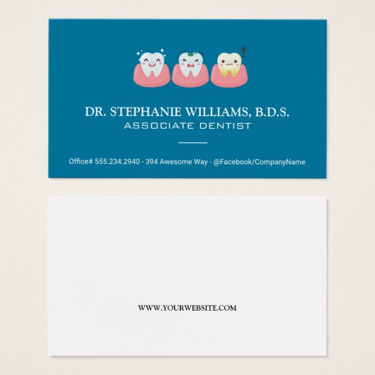 かわいい歯のロゴ (正面&裏面)