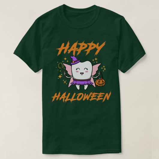 かわいい歯の妖精がハッピーハローウィン Tシャツ (デザイン正面)