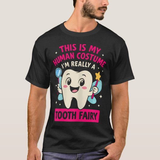 かわいい歯の妖精コスチューム 女性 子供 歯 妖精 Tシャツ (正面)