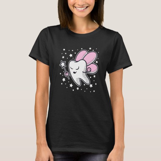 かわいい歯の妖精ハロウィンコスチューム歯科助手 Tシャツ (正面)