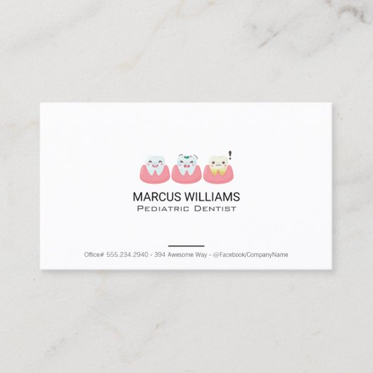 かわいい歯の歯茎のアイコン 名刺 (正面)