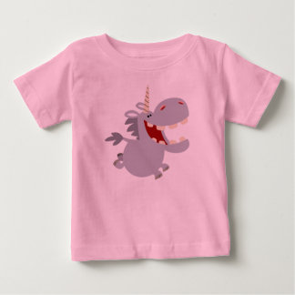 かわいい歯の漫画ユニコーンベビーTシャツ ベビーTシャツ