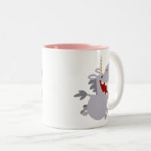 かわいい歯の漫画ユニコーンマグ ツートーンマグカップ (正面右)