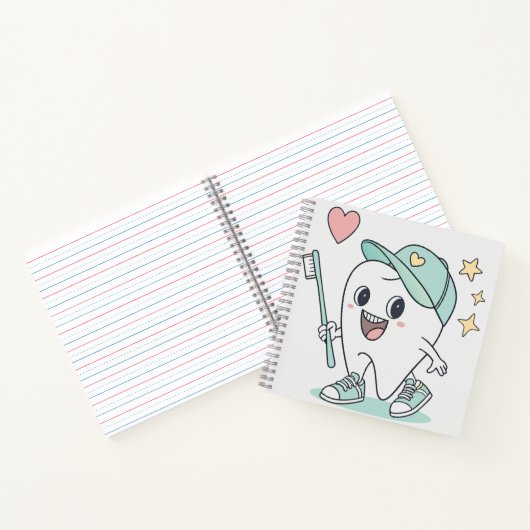 かわいい歯の漫画 – 子供の歯科ノート ノートブック (内部)