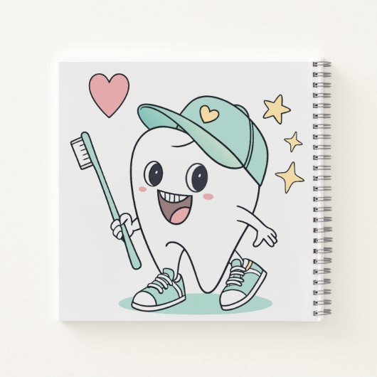 かわいい歯の漫画 – 子供の歯科ノート ノートブック (裏面)