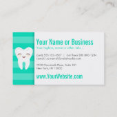 かわいい歯パターン-ティール（緑がかった色）のカスタムな名刺 名刺 (裏面)