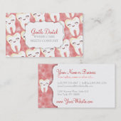 かわいい歯パターン-ピンクのカスタムな名刺 名刺 (正面/裏面)