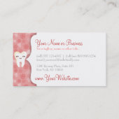 かわいい歯パターン-ピンクのカスタムな名刺 名刺 (裏面)