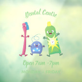 かわいい歯ブラシ歯磨き歯磨き用フロス漫画 ウィンドウサイン (シート3)