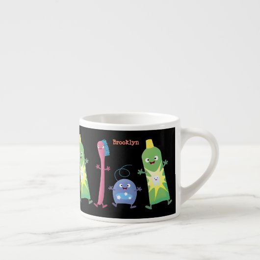 かわいい歯ブラシ歯磨き歯磨き用フロス漫画 エスプレッソカップ (右)