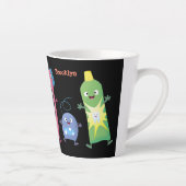 かわいい歯ブラシ歯磨き歯磨き用フロス漫画 カフェラテマグ (右)